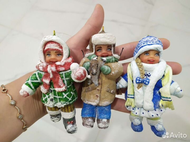 Ватные ëлочные игрушки