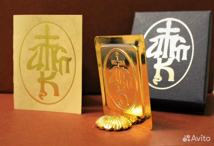 Икона новая святой Спиридон серебро 950, позолота