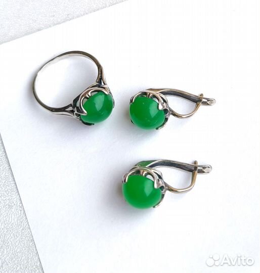 Серьги, кольцо серебро