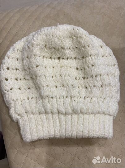 Комплектик Берет и шарф вязанные