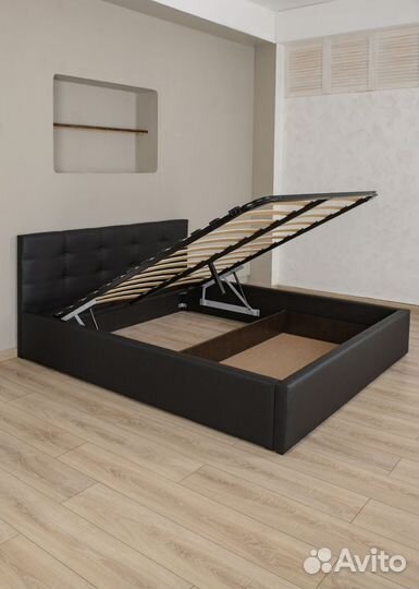 Кровать 160х200 с подъемным механизмом Роза черная