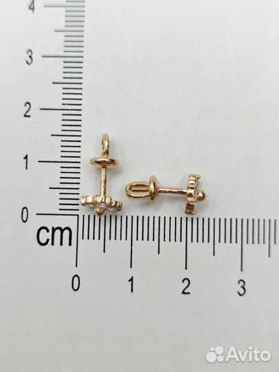 Золотые серьги 585 с бриллиантами 0,4 ct