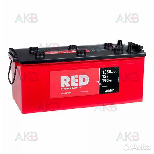 Аккумулятор автомобильный Red 190 euro (1300А 513x