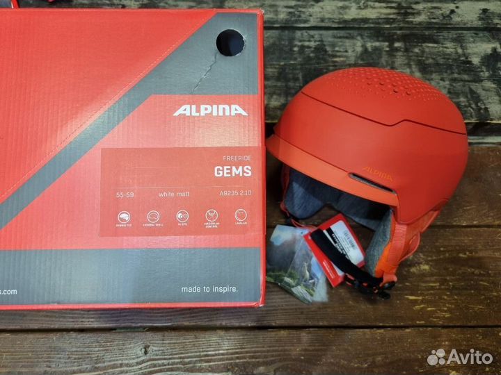 Шлем горнолыжный Alpina Gems Orange (Новый)