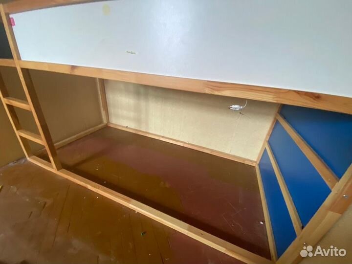 Кровать чердак IKEA Кюра + полог Кронштадт