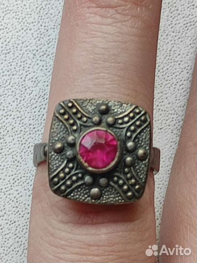 Кольцо, винтаж, лв 875 проба со звездой