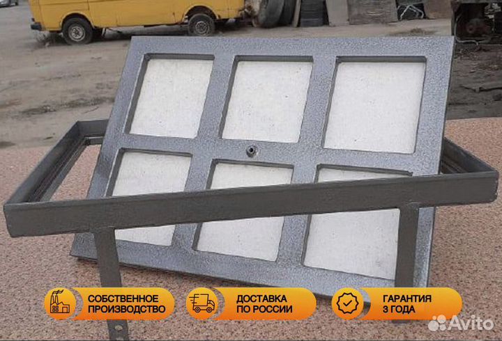 Напольный люк-вынимашка с газлифтами 500х500 мм