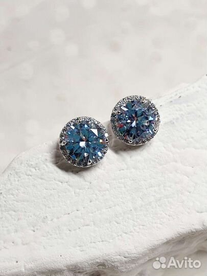 Серьги гвоздики крупный кристалл