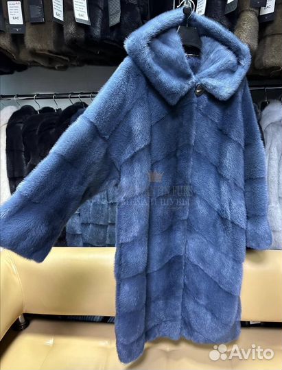 Норковая шуба с капюшоном