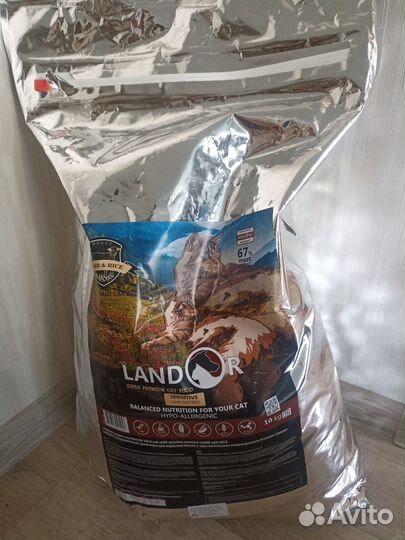 Ландор (landor) для кошек ягненок с рисом 10кг