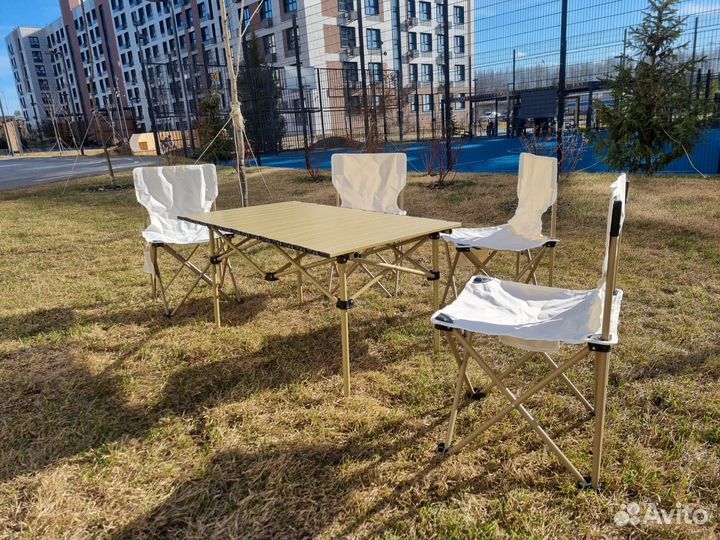 Комплект стол+4 стула складные