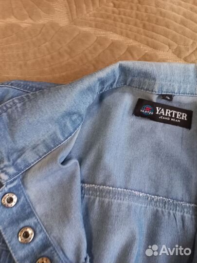 Джинсовая рубашка женская 52 54 бу