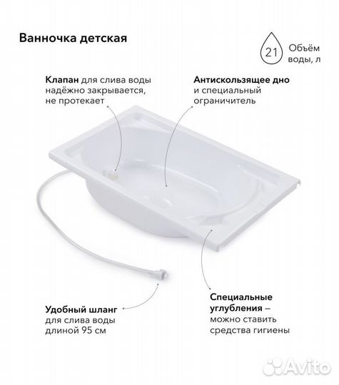 Пеленальный столик с ванночкой