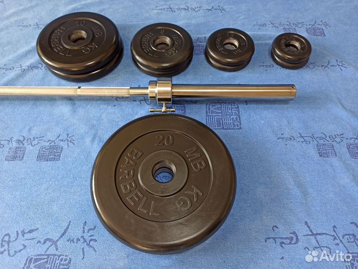 Штанга 100кг MB Barbell Металлическая втулка Новая