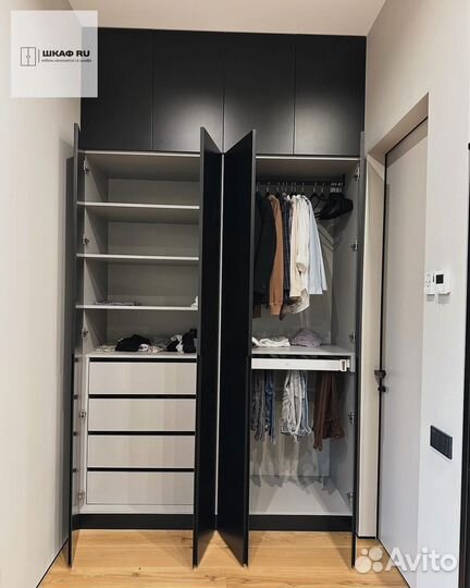 Шкаф распашной с фрезерованными фасадами