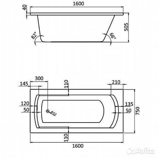 Акриловая ванна Santek Монако XL 160х75 1WH111978