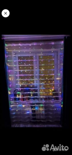 Гирлянда штора 3 на 2м. 200 лампочек