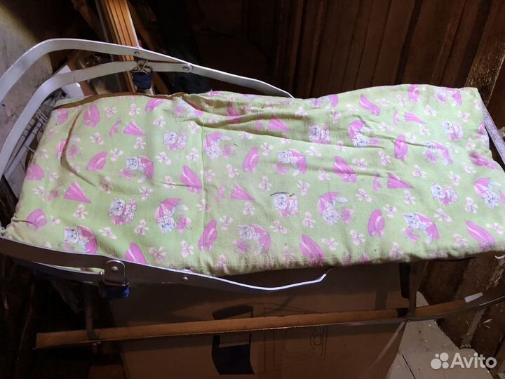 Санки детские стальные с алюминиевой спинкой