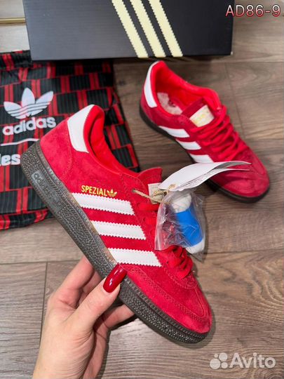 Кеды Adidas Samba Spezial красные натуральные