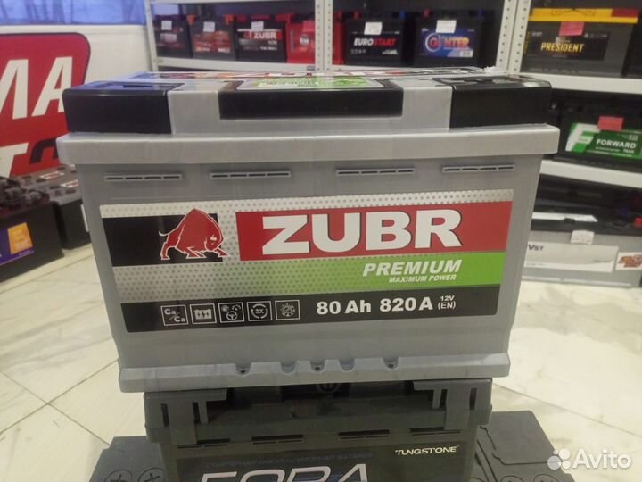 Аккумулятор Zubr premium 80й обр.пол