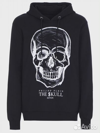 Худи хлопковое с принтом Philipp Plein