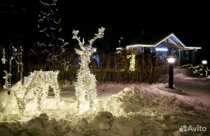 Подсветка фасада дома. Световые фигуры