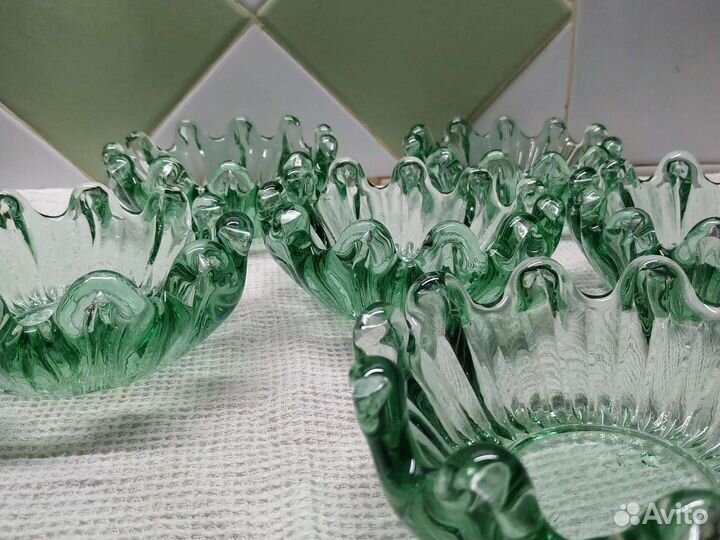 Конфетница цветное стекло СССР