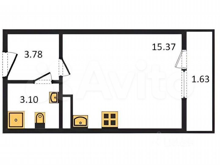 Квартира-студия, 23,9 м², 11/23 эт.
