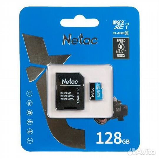 Карта памяти micro Netac 128гб Class 10 (Новая)