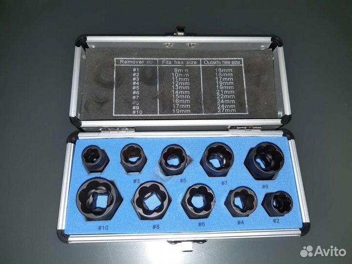 Набор головок для сорванных граней болтов и гаек