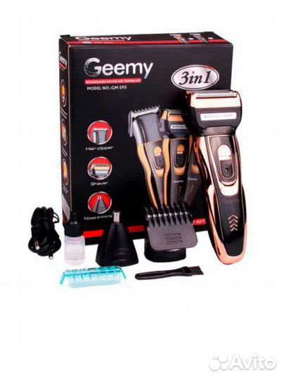 Машинка для стрижки и триммер 3 в 1 GM-595