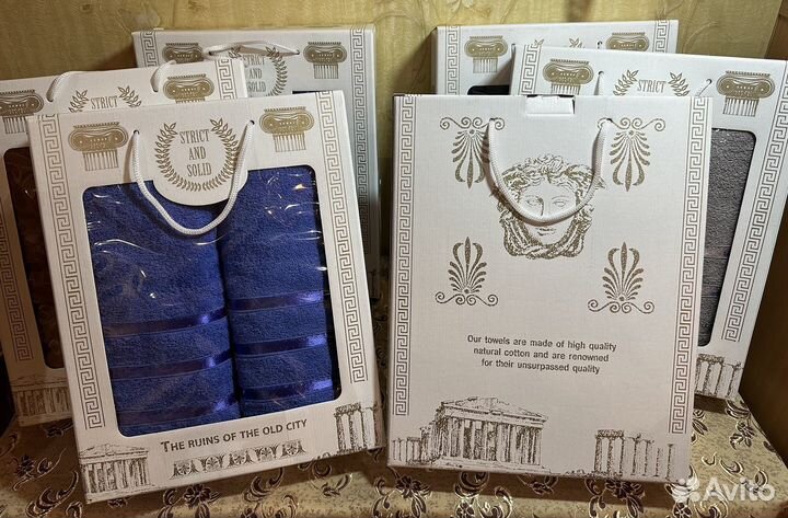 Набор полотенец махра хлопок банное лицевое Турция