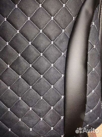 Чехлы Лифан Салано Франт алькантара чёрная с серой