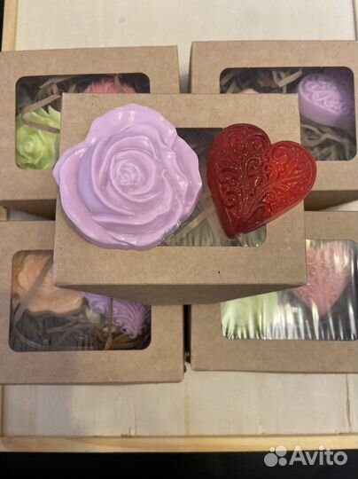 Мыло ручной работы Цветок и сердце
