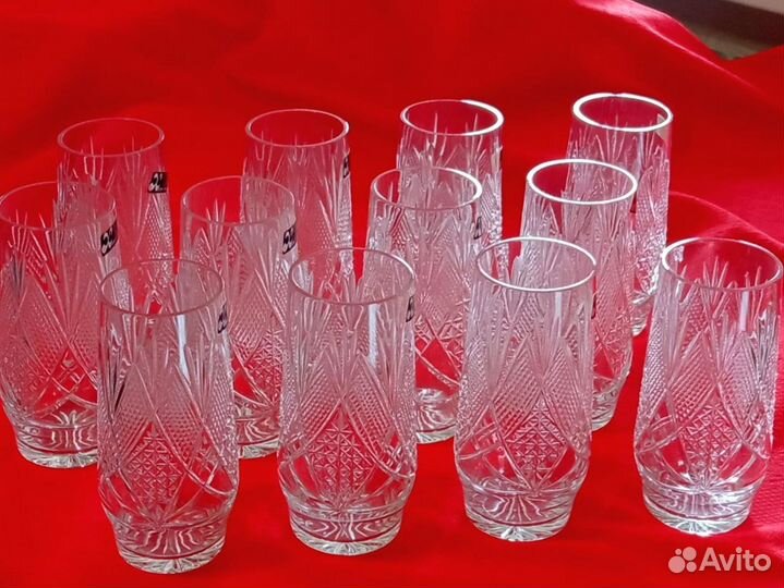 Хрусталь наборами. Бокалы, стопки, рог изобилия