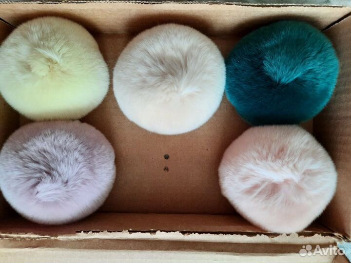 Помпоны натуральные кролик рекс