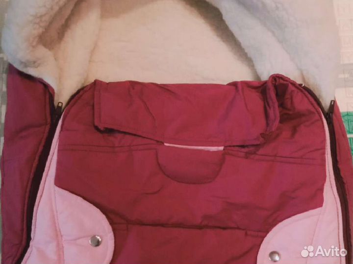 Меховой конверт в коляску в санки