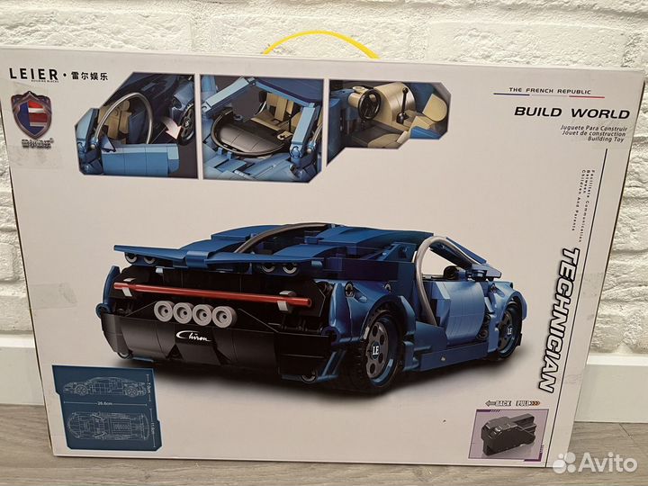 Конструктор lego bugatti chiron,с двигателем