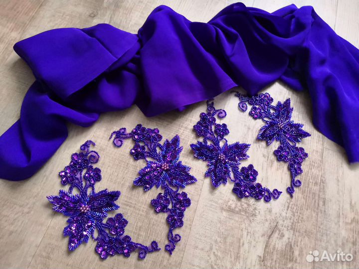 Ткань шифон, аппликация