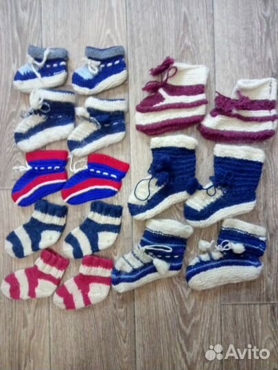Детские пинетки и варежки от 0 месяцев