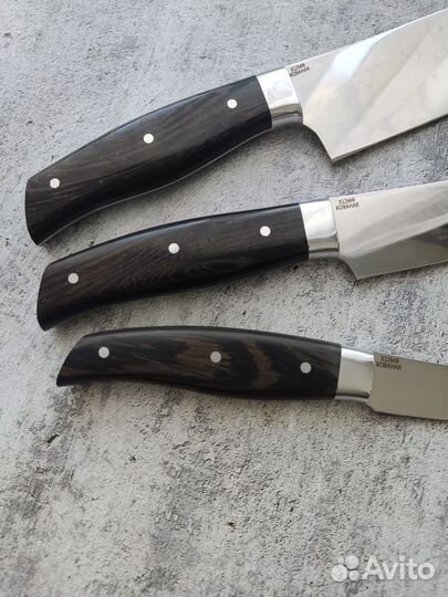 Набор кухонных ножей с подставкой, х12мф кованая
