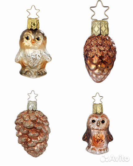 Стеклянные ёлочные игрушки мини