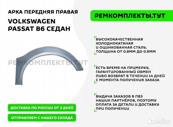 Арка передняя правая Volkswagen Passat B6 седан