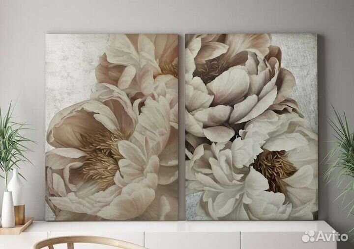 Картина маслом пионы