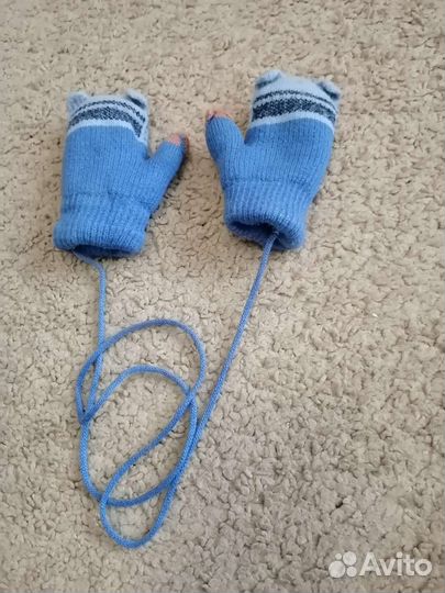 Варежки зимние детские на 1 год