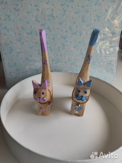 Статуэтки кошка сувенир дерево