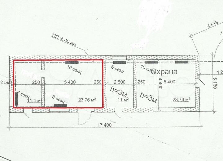 Помещение свободного назначения, 35.16 м²