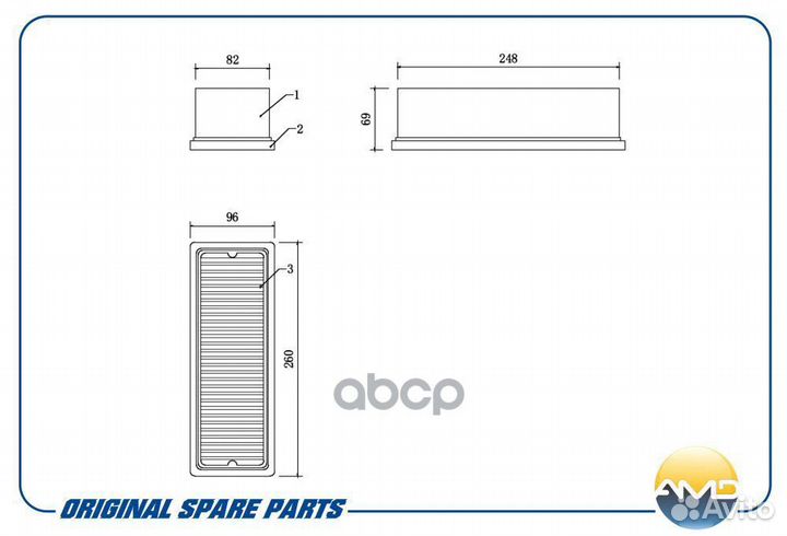 Фильтр воздушный renault (Duster HSA/M) (1.5 dC