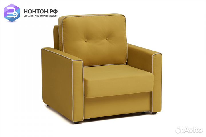 Кресло еврокнижка Леон горчичное