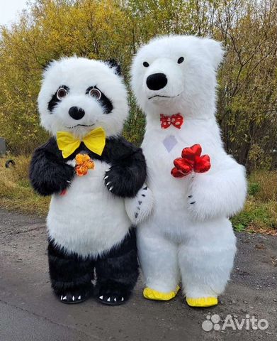 Гигантский Белый мишка.Панда.Чебура.Ростовые куклы